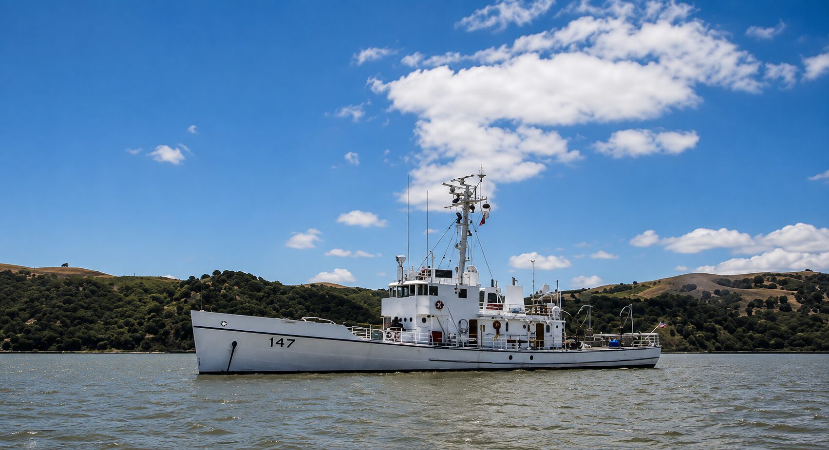 The former Coast Guard cutter Morris underway, hull 147, a 125-foot Active-class cutter